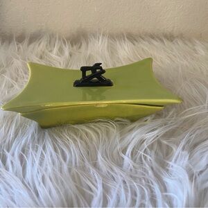 L & F Ceramics Chartreuse Asian Style Decorative Piece